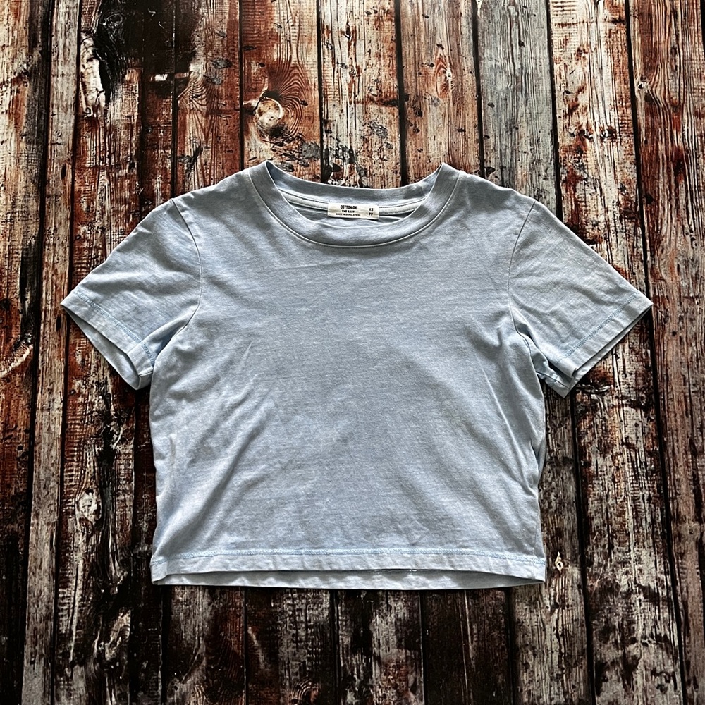 Cotton On Light Blue Women's Crop Tee